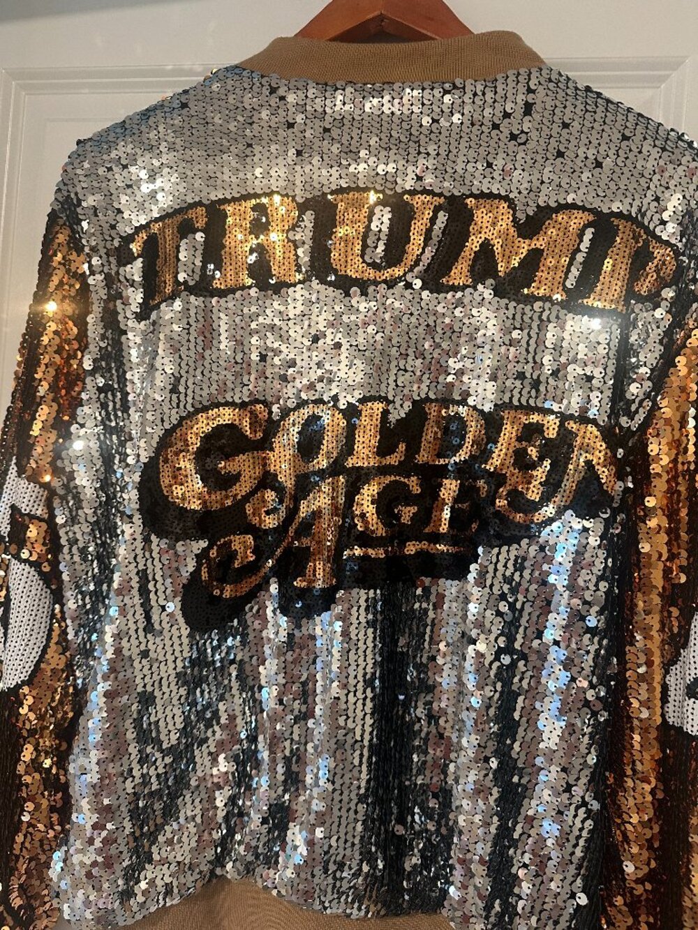 Trump Golden Age MAGA Jacket Sequined Bling